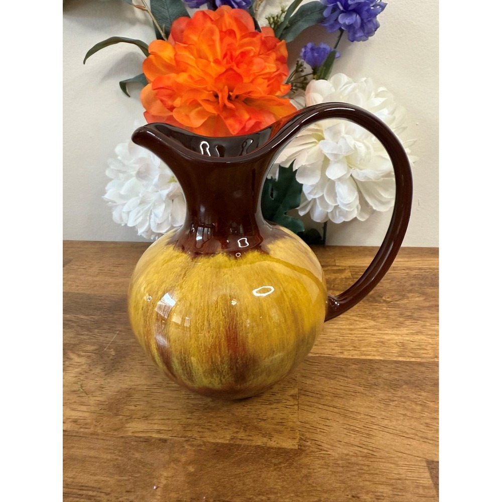 Blue Mountain Pottery Autumn Harvest Pitcher Vase Canada Vintage Drip Glaze